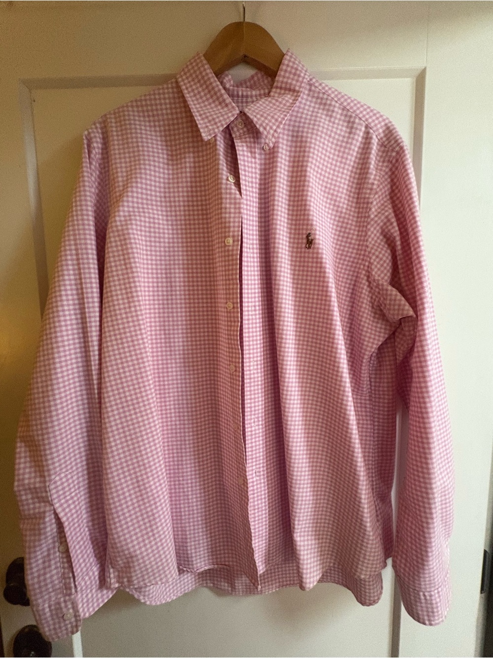 Ralph Lauren Pink Gingham Button-Down Dress Shirt